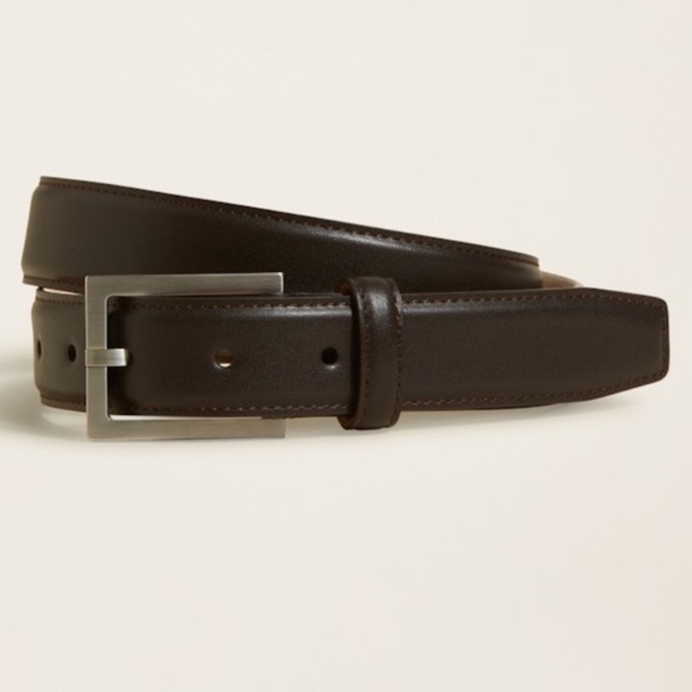 Italic Enzo Mens Black Napa Leather Belt 40 New Italian Square Buckle Classic